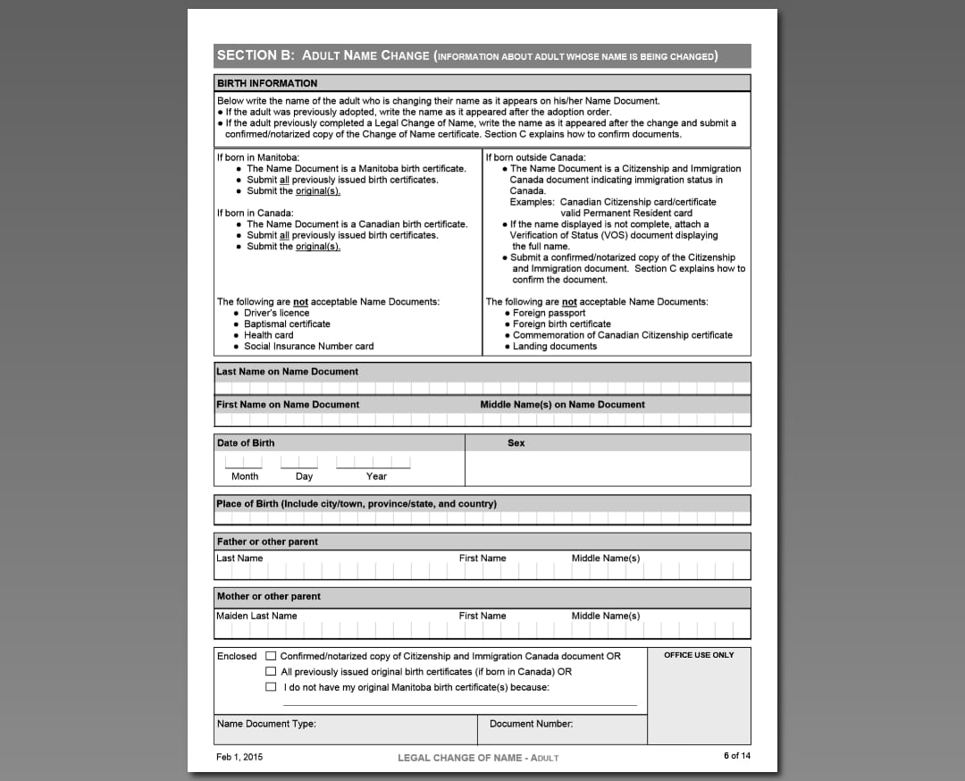 Birth info section