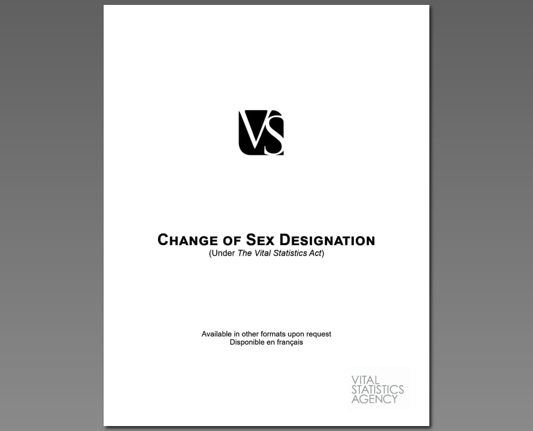 Change of sex designation form