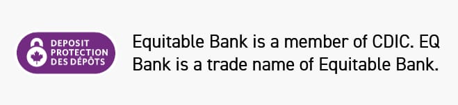 EQ Bank advertising being a member of CDIC
