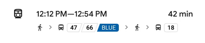 Route on Google Maps with a split line