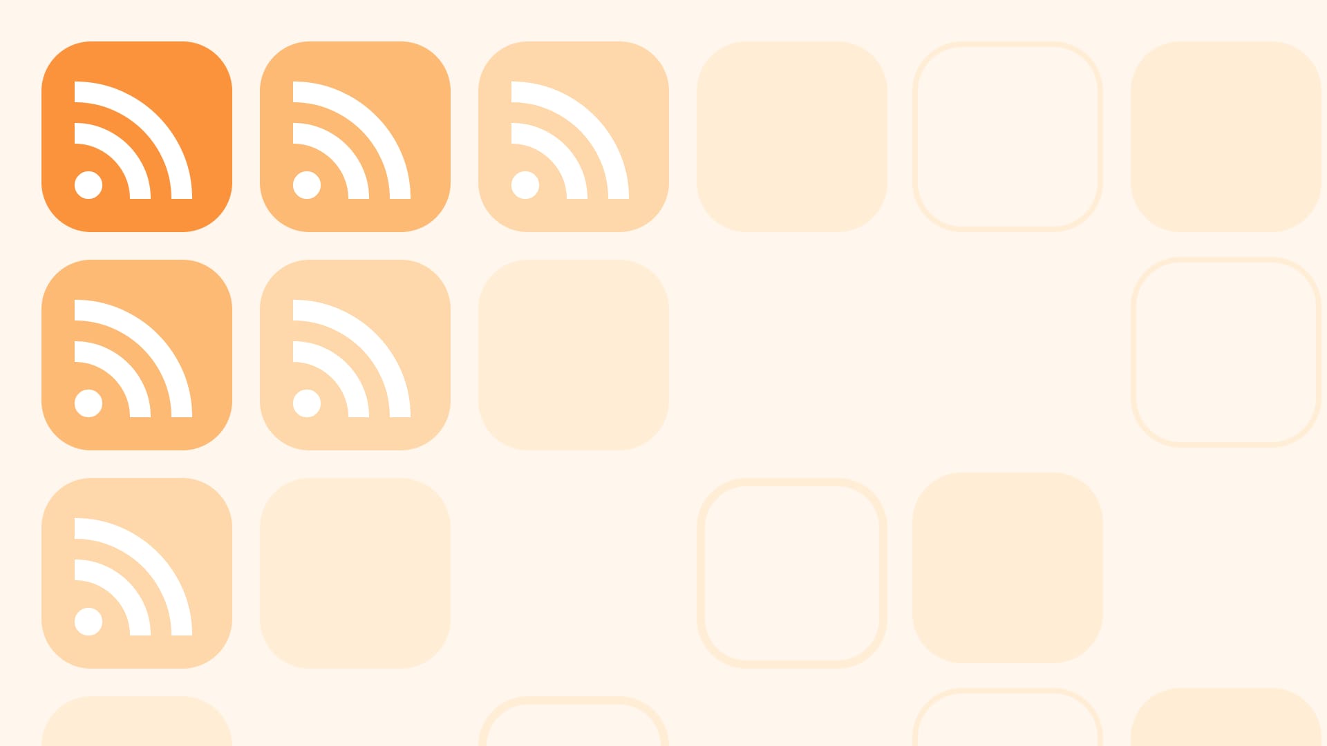 Orange RSS logos in a grid